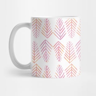 Watercolor pine trees pattern  - pink and orange Mug